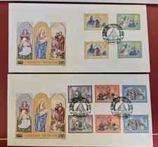 GB QEII 1980 Christmas  GUTTER PAIRS FdC Philart H