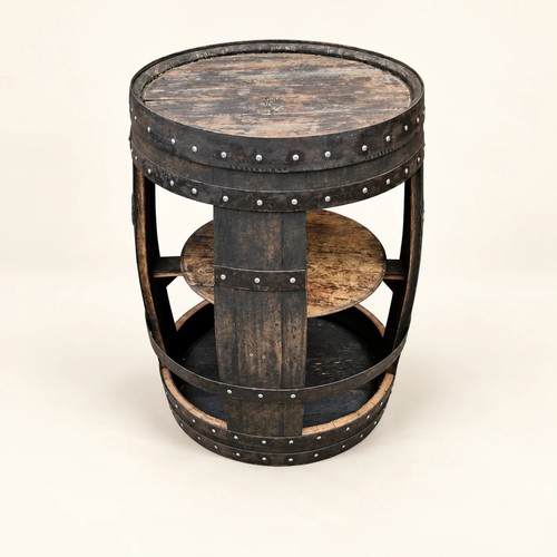 Dark oak open whiskey barrel - oak,