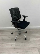 Vitra Meda Executive Conference Chair, Adjustable, Black Mesh / Fabric, Chrom...