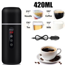 12v/24v 420ml Smart Travel Coffee Mug Electric Heated Car Cup (Powered For Use)