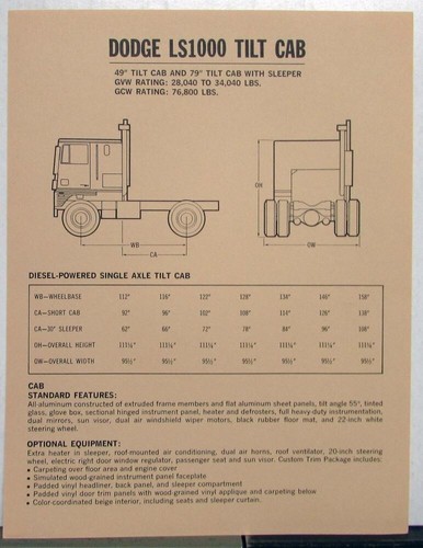 1973 dodge ls1000 tilt cab - 1973,
