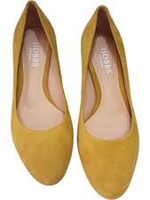 Hobbs London Mustard Suede Court Heels Size 37.5 UK 4.5