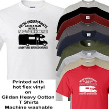 motorhome t shirt never underestimate an old man with a motorhome dentures