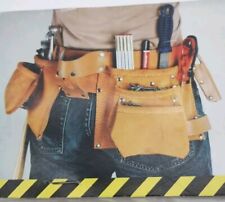 Leather Tool Belt Workzone Large Pouch Pocket Double Stitch Split Builders Bag 