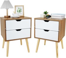 Nightstand Set of 2,Tan Modern
