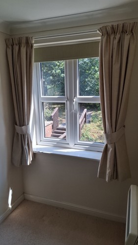 Pair light beige curtains - pair,