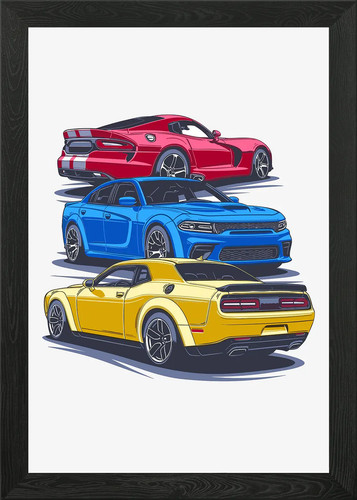 Muscle cars framed - cars,