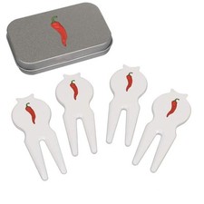 'Spicy Chilli Pepper' Golf Divot Tool / Repair Fork Gift Set (GO00069409)