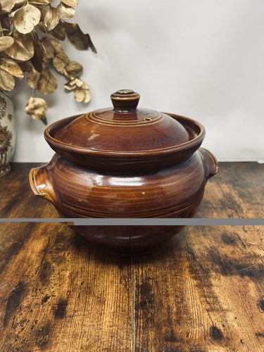 Vintage brown stoneware - brown,