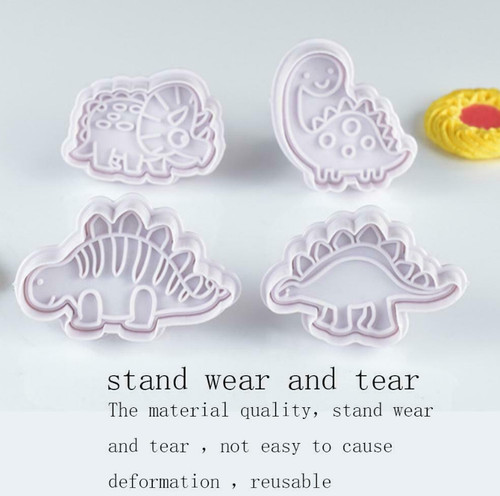 4pcs dinosaur cookie cutter - cookie,