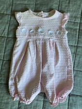 Jasper Conran beautiful pink romper girls size newborn flowers