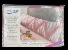 NEW Meradiso Reversible Cotton Pillowcase Purple Gray 20 x 50" Body Pillow Cover