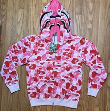 BAPE SHARK ZIP HOODIE PINK