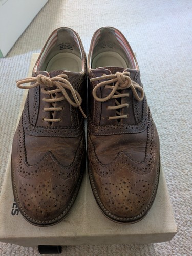 Shoes brown leather brogues - brown,
