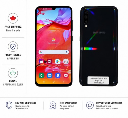 Samsung galaxy a70 black 128gb - a70,