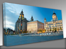 Royal Liver building  UK Liverpool Panoramic Canvas Wall Art Picture Print