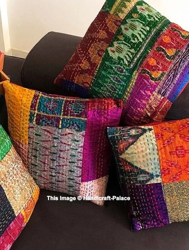 Luxury silk patchwork kantha - silk,