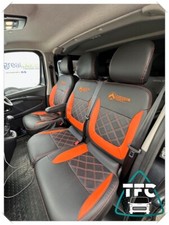 SEAT COVERS FOR Vauxhall Vivaro CO LEATHER & DIAMOND STITCHING logos Seats 2+1