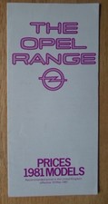 OPEL RANGE orig 1981 UK Mkt