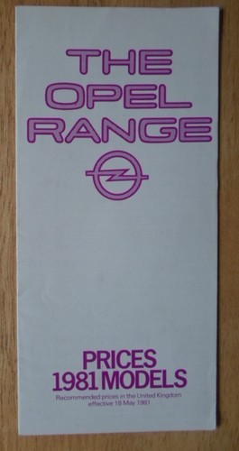 Opel range orig - orig, 1981