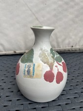 Art Pottery Conwy Wales Bud Vase with Floral Design 1980s