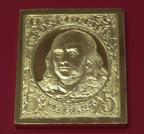 Gold plated solid silver stamp - gold,