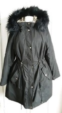 Yours Black Padded Parka Coat