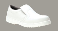 SAFETY SHOES WHITE SLIP ON MICROFIBRE,SIZE 1-14,FOOD,CATERING,HEALTH,NHS,VET