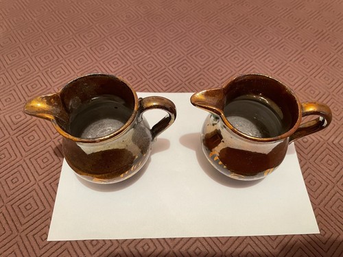 Antique copper lustre jugs - lustre,