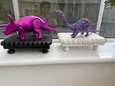 Wooden plinth display platform stand centrepiece black + white x 2