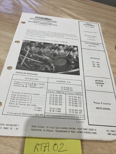 Citroën technical note 1979 - citroën,