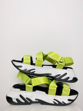 Zara Athletic Platform Sandals Neon Yellow Size Eur 40 UK 7 Black White 