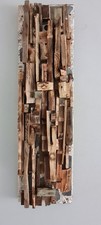 Handmade Wall Hung Driftwood And Slate Art Collage