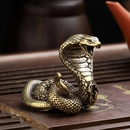 Vintage brass cobra snake - vintage,