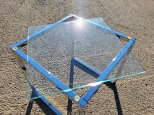 Used Glass Coffee Table. Square Chromed Frame -  FAST UK DELIVERY ?