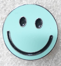 Smiley Face Pin – Light Blue