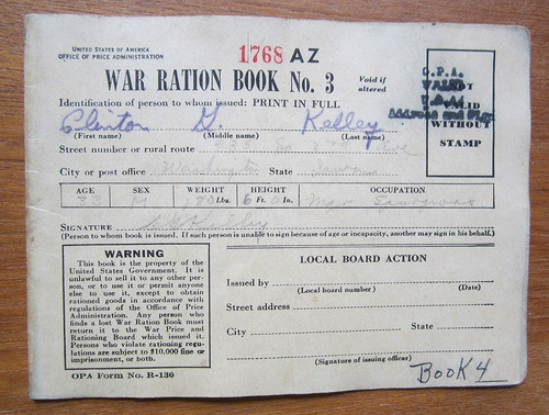 Wwii war ration book 3 - wwii,