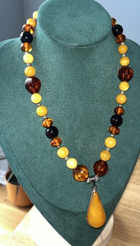 Baltic amber teardrop pendant - teardrop,