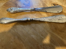 TWO hallmarked 925 Silver handled shoe horns,F+P Sterling small/1928 London .