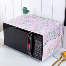 Microwave Oven Top Cover Dustproof Protector With Pockets Home Kitchen Decor UK
