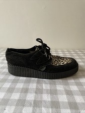 Underground London Original Wulfrun Creeper Shoes in Print Black UK 4 Punk Rock