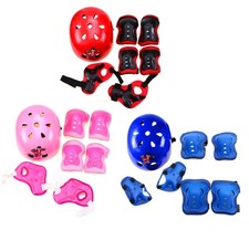Kids Child Protective Helmet Knee Elbow Wrist Guard Pad Set Roller Skates