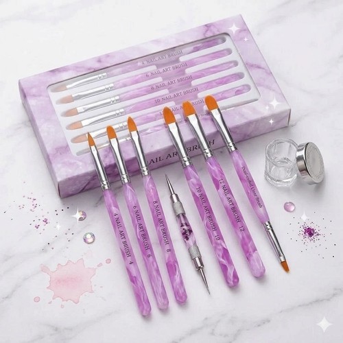7pcs nail brush set acrylic - nail,