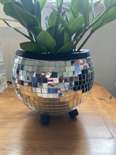 Silver mirrorball disco - mirrorball,