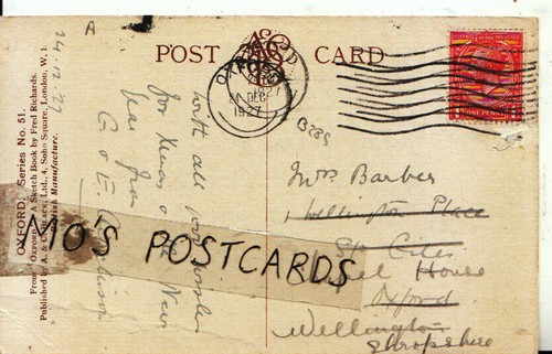 Genealogy postcard barber - postcard,