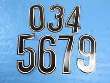 Vintage BMX / Motocross Race Number Plate Stickers Decals 6" Black No 0 Zero NOS