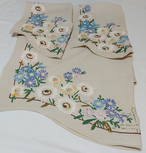 Vintage linen hand - linen, embroidered