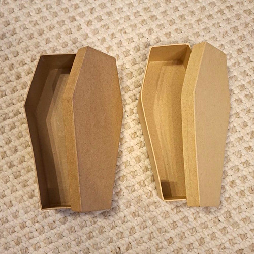 Coffin shaped papier mache - coffin,