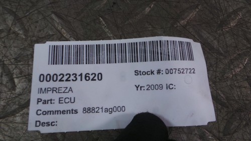 2009 subaru impreza 88821ag000 - subaru,