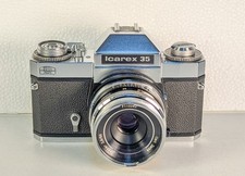 Excellent Zeiss Ikon Icarex 35 SLR Film Camera & Tessar 50mm f/2.8 Lens + Case